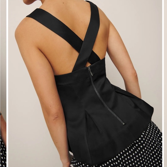 Reformation Rayne Satin Top Black - Size 4 - Picture 3 of 9